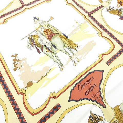 エルメス HERMES カレ90 CHEVAUX ARABES アラブの馬 大判 スカーフ 総 