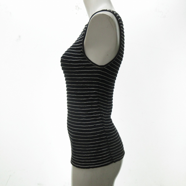 ジョルジオアルマーニ GIORGIOARMANI ノースリーブセーター サイズ44 S アイボリー×黒 メンズ トップス ジョルジオアルマーニ GIORGIO ARMANI ノースリーブ ニット セーター