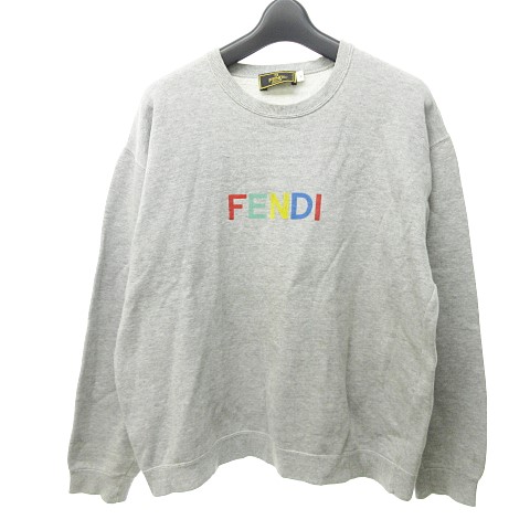 フェンディ FENDI フロントカラフルロゴ スウェット トレーナー 丸首 