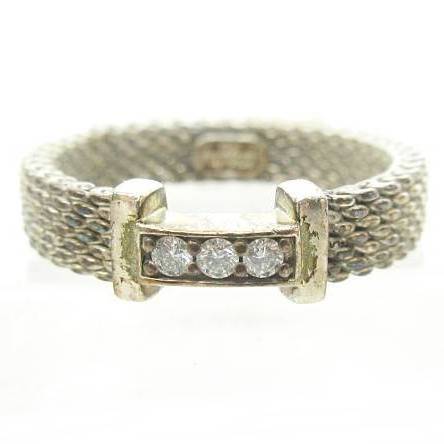 ティファニー TIFFANY & CO. サマセット ダイヤ3リング 指輪 メッシュ 