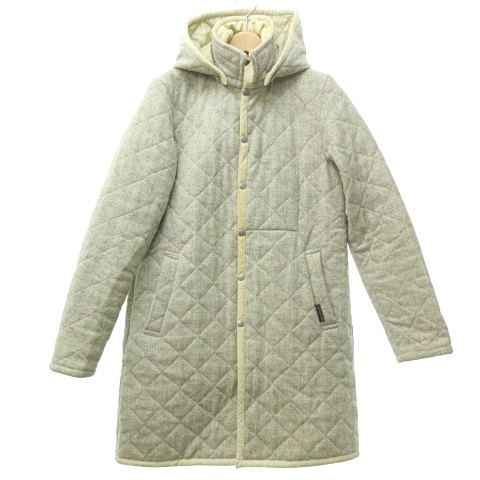 ラベンハム Lavenham ロングコート ジャケット キルティング ウール 40 L位 ライトグレー 0503 メンズ 023 ベクトルパーク