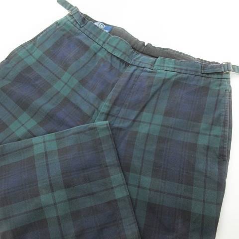 ポロ バイ ラルフローレン Polo By Ralph Lauren ヴィンテージ 90 S ブラックウォッチ パンツ スラックス ノータック タータンチェック 総柄 国内正規品 緑 グリーン 約l 0506 メンズ 023 ベクトルパーク