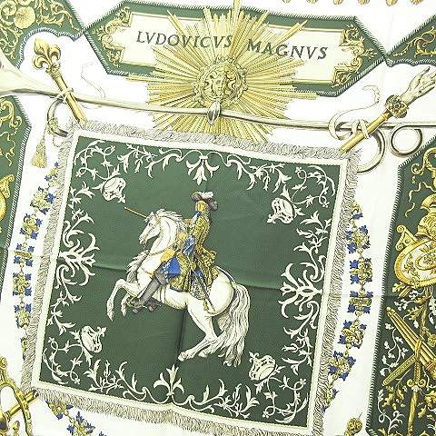 エルメス HERMES カレ90 LVDOVICVS MAGNVS 白い馬に跨ったルイ14世 