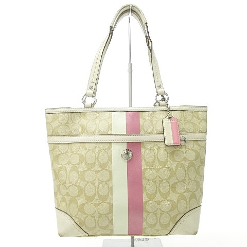 コーチ COACH F14477 シグネチャー トートバッグ ラインプリント 
