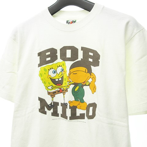 アベイシングエイプ A BATHING APE 08年 SPONGE BOB プリント Tシャツ  