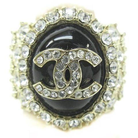 シャネル CHANEL 美品 B20A ココマーク ビジュー リング 指輪 ライン 
