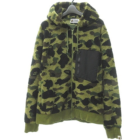 アベイシングエイプ A BATHING APE カモ フード ボア ジャケット  