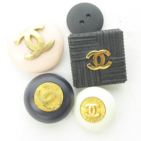 シャネル CHANEL ココマーク 金ボタン × ツイードはぎれ 20個セット 