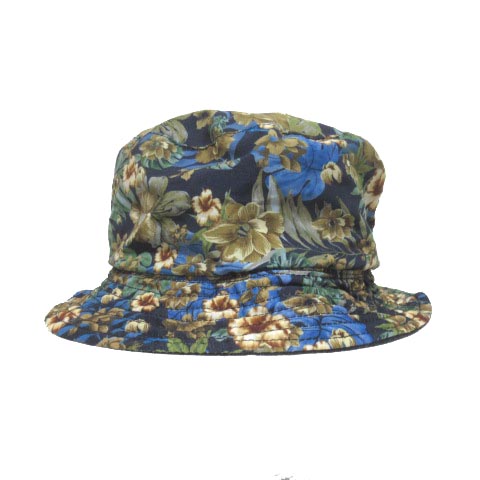 ステューシー STUSSY バケットハット 帽子 リバーシブル 花柄 無地 紺
