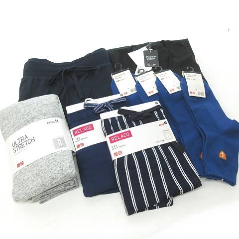 未使用品 ユニクロ Uniqlo 9点セット ファミリーセット インナーウェア ルームウェア 靴下 ニットセーター リブパンツ スカート リラコ M L 0809 メンズ レディース 023 ベクトルパーク