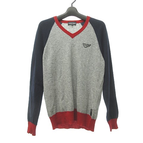 EMPORIO ARMANI グレー 高級ニットセーター メリノウール・モヘア