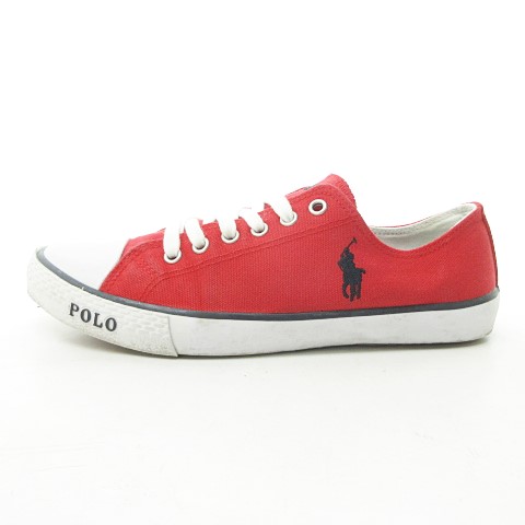 ポロ ラルフローレン Polo Ralph Lauren スニーカー キャンバス地 ポニー刺繍 ローカット 紐靴 レッド 赤 23 5cm Us4 5 Rfs Rrr 0814 レディース 023 ベクトルパーク