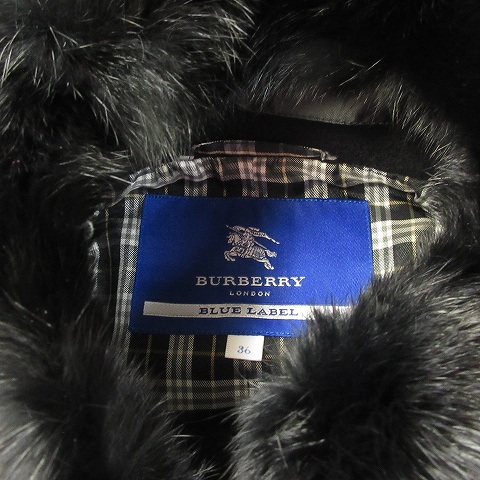 バーバリーブルーレーベル BURBERRY BLUE LABEL ラビットファー付き 