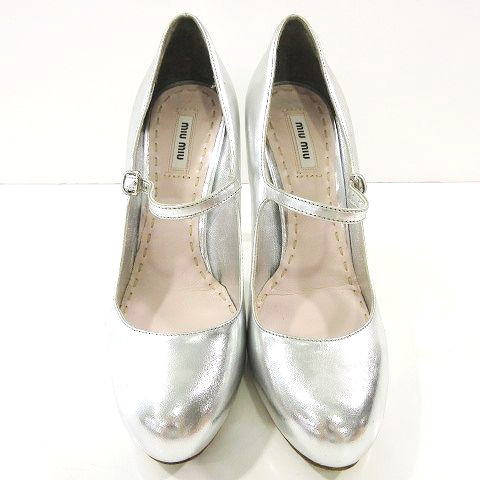 ミュウミュウ miumiu メタリック パンプス メリージェーン