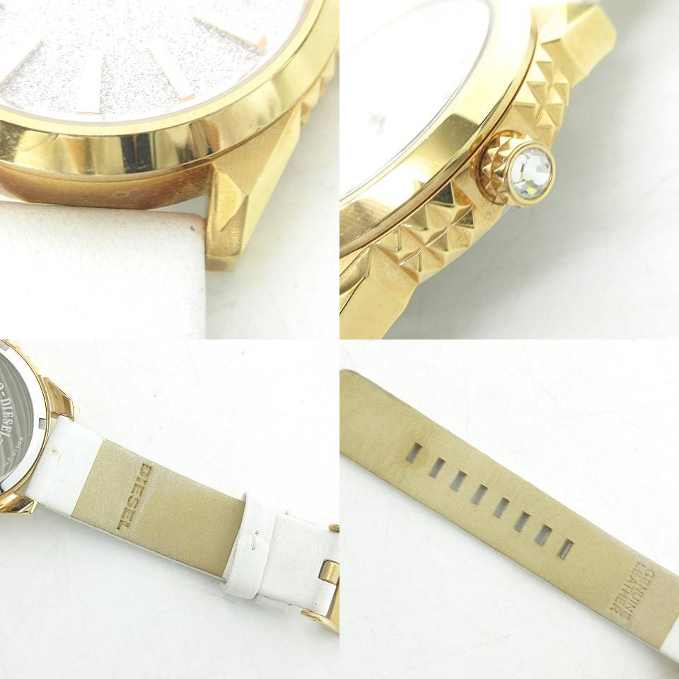 DIESEL　腕時計 ディーゼル DIESEL DZ-5541 腕時計 メタリック レザーベルト ラメ 稼働