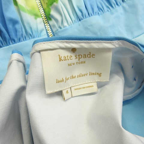 ケイトスペード KATE SPADE 美品 水彩画風 シチリア フレア ワンピース  
