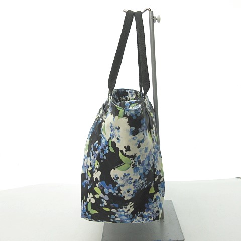 良品】レスポートサック トートバッグ ナイロン 総柄 花柄 ブラック
