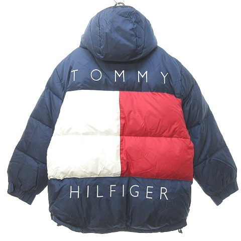 トミーヒルフィガー TOMMY HILFIGER 美品 ビックロゴ ダウン 
