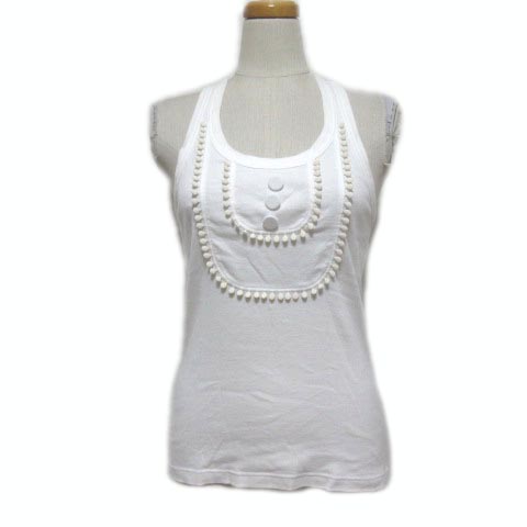 クロエ CHLOE ノースリーブ カットソー 白 タンクトップ ホワイト XS 
