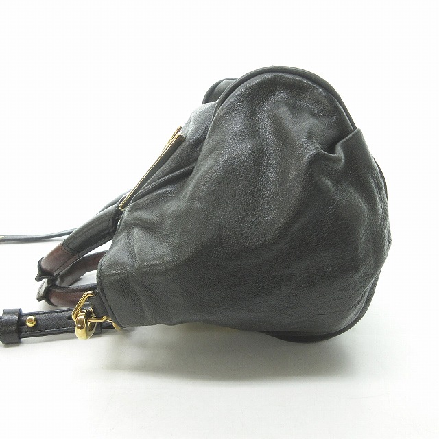 Chloe ブラックレザーショルダーバッグ 肩がけ可能 大きめ 保存袋付き