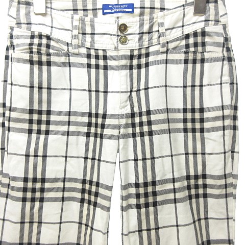 【極美品】バーバリーブルーレーベル　38　アンゴラ混　白　ノバチェック 極美品】バーバリーブルーレーベル 38 アンゴラ混 白 ノバ