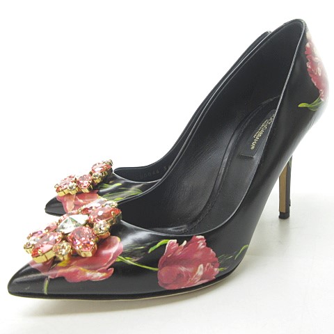 ドルチェ&ガッバーナ ドルガバ DOLCE&GABBANA ビジュー装飾 フラワー 