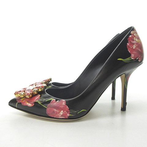 ドルチェ&ガッバーナ ドルガバ DOLCE&GABBANA ビジュー装飾 フラワー 