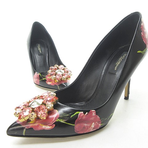 ドルチェ&ガッバーナ ドルガバ DOLCE&GABBANA ビジュー装飾 フラワー 