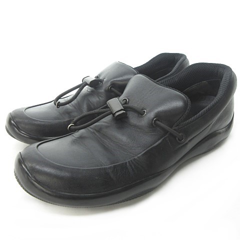 プラダスポーツ PRADA SPORT ドローコード レザー ローファー 