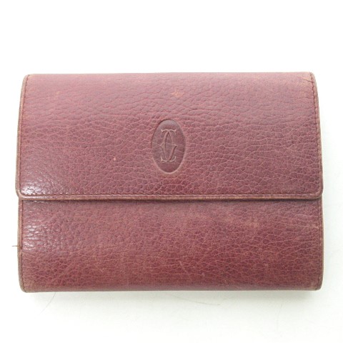 カルティエ Cartier 財布 折りたたみ 二つ折り 小銭入れあり ロゴ  