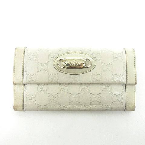 グッチ GUCCI シマ GG柄 長財布 ダブルホック ロゴプレート 総柄 