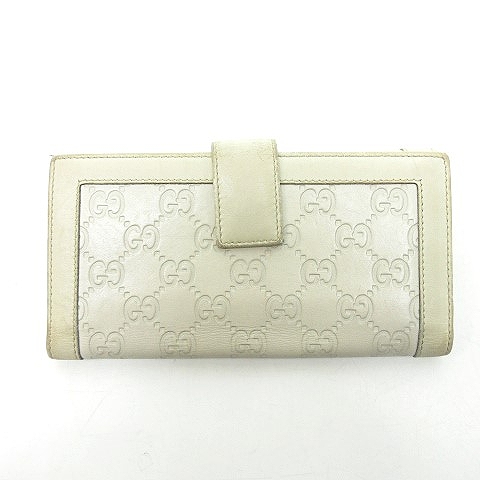 グッチ GUCCI シマ GG柄 長財布 ダブルホック ロゴプレート 総柄 