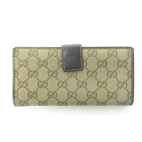 グッチ GUCCI 長財布 GGキャンバス シェリーライン リボン 総柄 レザー 