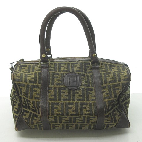 フェンディ FENDI ヴィンテージ ズッカ柄 ミニ ボストン バッグ FFロゴ 