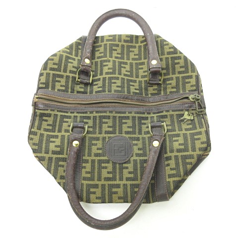 フェンディ FENDI ヴィンテージ ズッカ柄 ミニ ボストン バッグ FFロゴ 