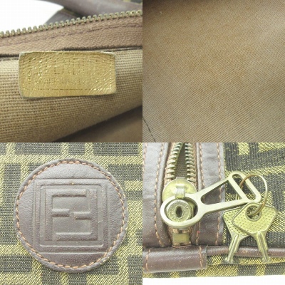 フェンディ FENDI ヴィンテージ ズッカ柄 ミニ ボストン バッグ FFロゴ 