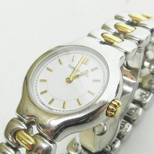 ティファニー TIFFANY & CO. L0112 ティソロ TESORO クォーツ腕時計 白 