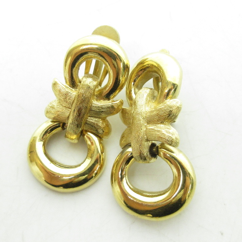 ジバンシィ GIVENCHY ヴィンテージ イヤリング スイング サークル  