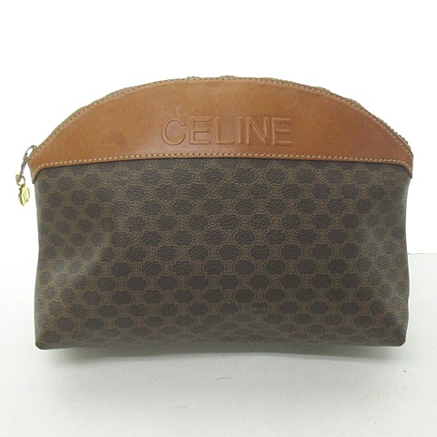 セリーヌ CELINE マカダム柄 ポーチ イタリア製 コーティング  