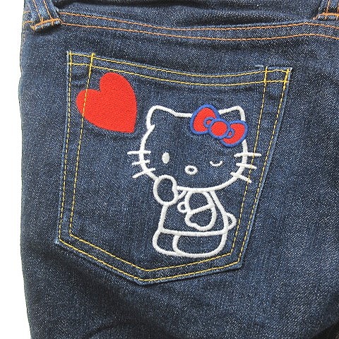 evisu donna ハローキティ　デニム　濃紺　大黒　日本製　26×32 エヴィスドンナ EVISU DONNA × ハローキティ サンリオコラボ カモメ