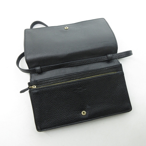 COACH スタッズ装飾の黒ショルダーバッグレザー