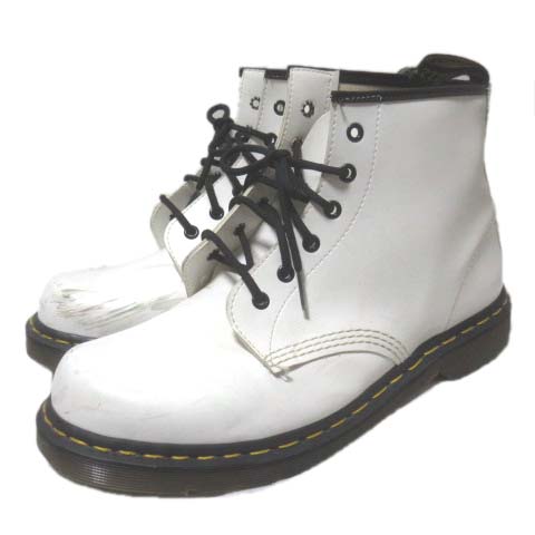 ドクターマーチン DR.MARTENS 6ホール ブーツ 白 ホワイト イエロー 