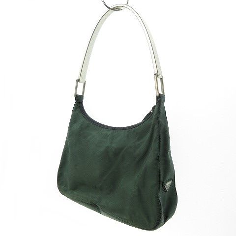 PRADA ショルダーバッグ ナイロン グリーン 三角ロゴプレート （プラダ  
