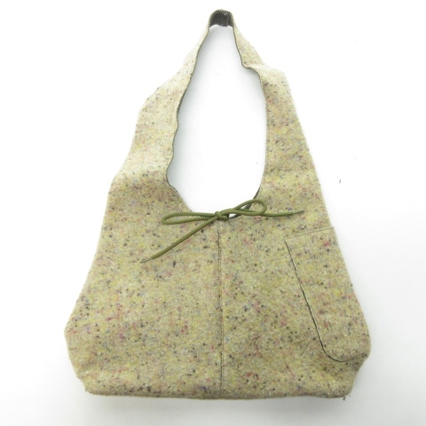 ミュウミュウ miumiu ハンドバッグ - ウール ベージュ×ライトブルー×マルチ ツイード バッグ 中古miumiu ミュウミュウ ハンドバッグ ブラウン スエード ウール