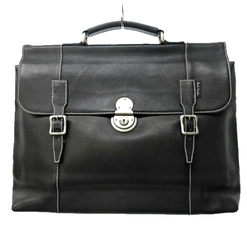 Paul Smith ブラック ビジネスバッグ XZ ファッション Paul Smith ブラック レザービジネスバッグ