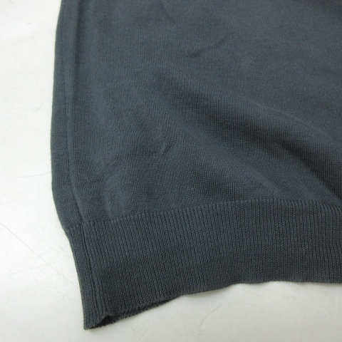 プラダ PRADA 美品 ニット ポロシャツ カットソー コットン 半袖 灰