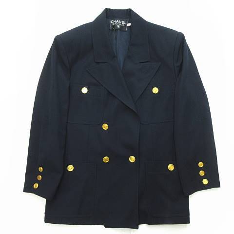 シャネル CHANEL 美品 希少 ヴィンテージ 金釦 テーラード ジャケット  