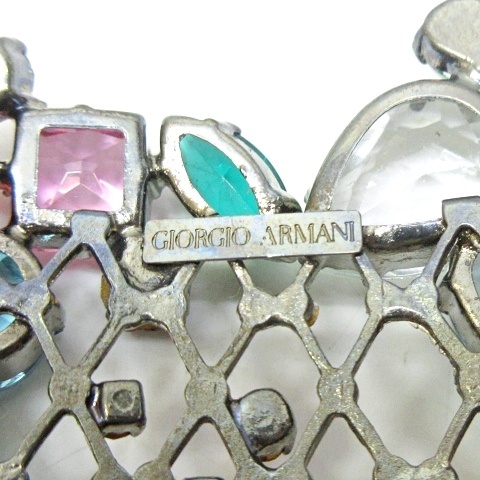ジョルジオアルマーニ GIORGIO ARMANI ブローチ ハート ビジュー 