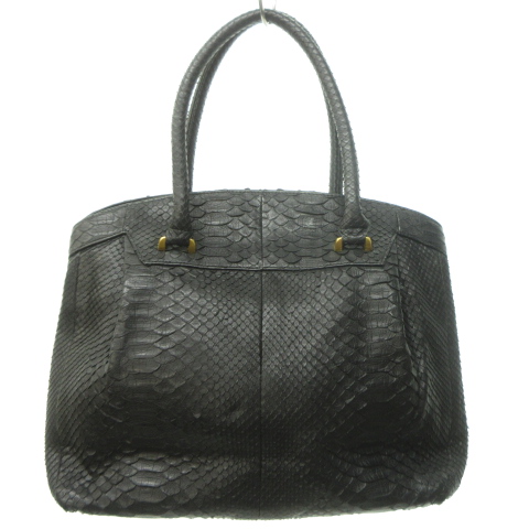 JRA パイソンレザー ハンドバッグ トートバッグ 本革 底鋲 黒 ブラック  