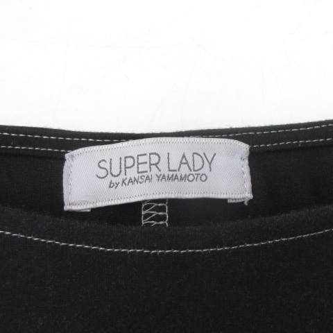 新品ワンピース　SUPER LADY☆Kansai Yamamoto☆黒 Kansai Yamamoto（ロングワンピース/マキシワンピース）のフリマ